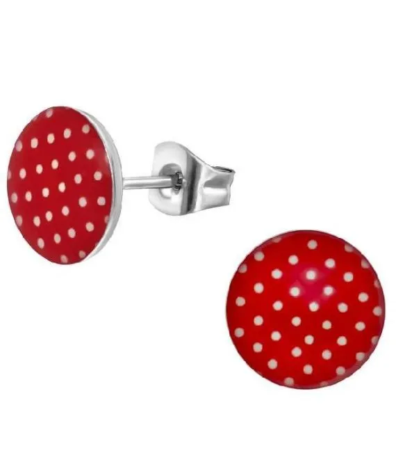 Náušnice Dots red